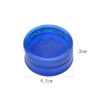 Blauer Kunststoffgrinder Ø42mm 3-teilig mit Maßangaben