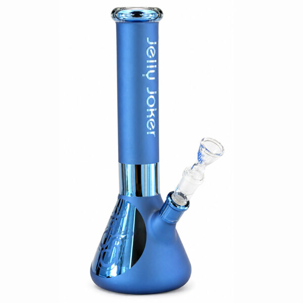 Blaue Bong Seabed 35cm aus 7mm Borosilikatglas mit Kickloch und 18,8mm Schlitz-Diffusor