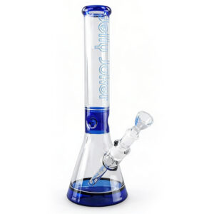 Bong Blue Bat 42cm aus 7mm Borosilikatglas mit Eiskerben und 18,8mm Schliff