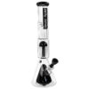 Bong „Colt“ aus klarem Glas mit schwarzen Akzenten, breiter Beaker-Basis und zwei Perkolatoren