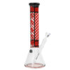 Bong Globus RD Rückansicht 36cm aus 5mm Borosilikatglas mit rotem Design