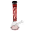 Bong Globus RD von oben mit 36cm Höhe, rotem Design und Erlmeyer-Form