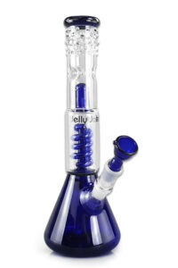Bong „Jelly-Joker String-BL“ in Blau aus Borosilikatglas, 35cm, 4,5mm, 18,8mm Schliff