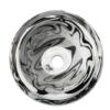 Bong Kopf Swirl Black/White mit 5 mm Durchlass – Glas, 18,8 mm Schliff, Detailansicht