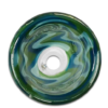 Bong Kopf Swirl Green – Detailansicht von oben, Glas, 18,8 mm Schliff, 5 mm Durchlass, grünes Swirl-Design