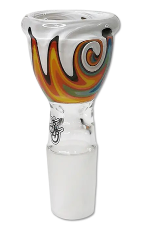 Bong Kopf Swirl Rainbow – Glas, 18,8 mm Schliff, 7,5 cm Höhe, 5 mm Durchlass, farbenfrohes Swirl-Design
