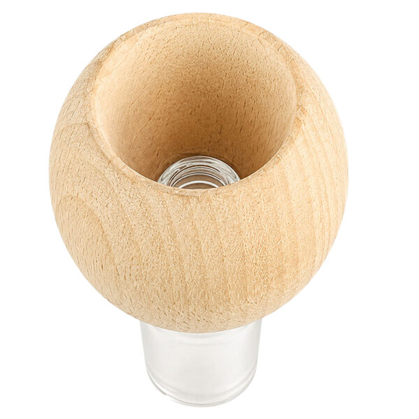 Bong kopf aus holz 14,5mm von oben mit Borosilikatglas-Schliff
