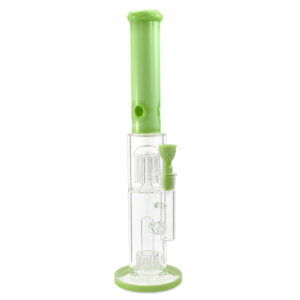 Bong „Space06“ 46cm aus 7mm Borosilikatglas mit milky-green Elementen, 2x Perkolator und Eiskerben