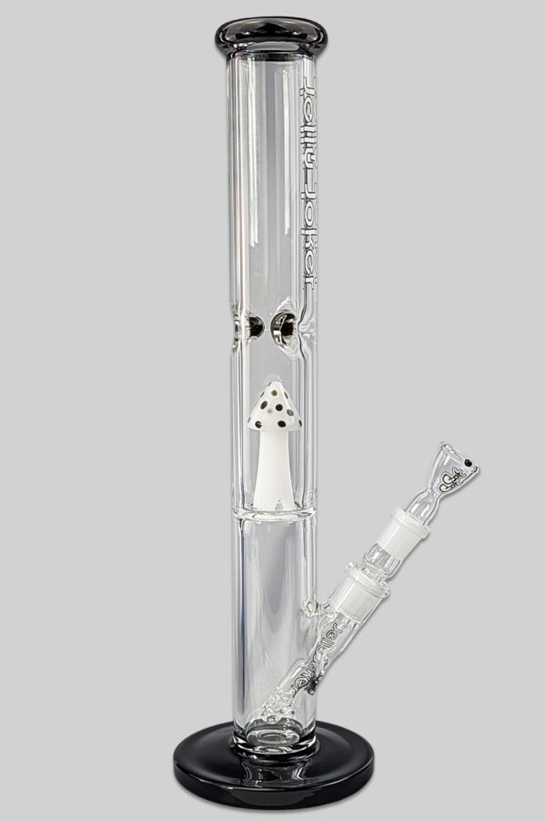 Bong "Steamer" aus 7 mm Borosilikatglas mit Pilzdesign – Seitenansicht ohne Kickloch