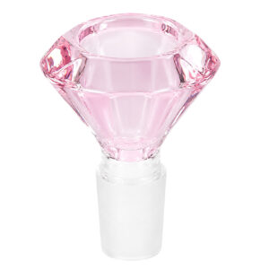 Diamant Kopf Bong pink aus Borosilikatglas mit 18,8mm Schliff