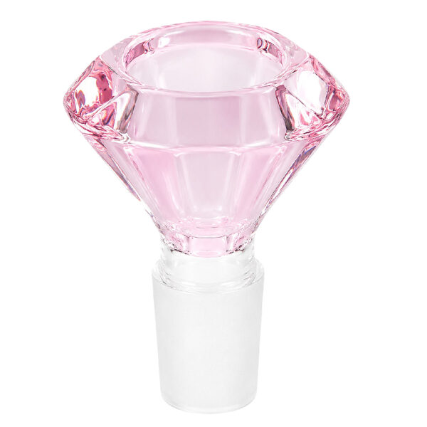 Diamant Kopf Bong pink aus Borosilikatglas mit 18,8mm Schliff