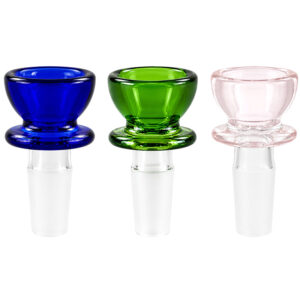 Dickwandiger Bongkopf mit kleinem Durchlass in Blau, Grün und Pink