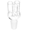 Dreierkopf Bong Triple Bowl schräg aus Borosilikatglas mit 18,8mm Schliff
