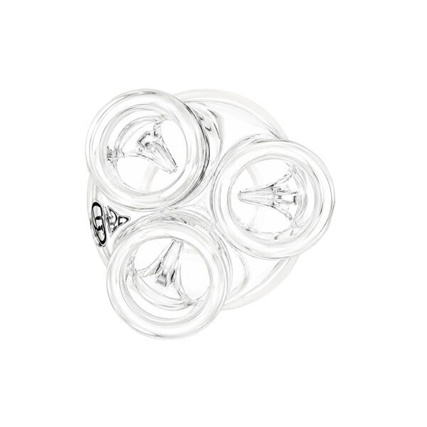 Dreierkopf Bong Triple Bowl von oben aus Borosilikatglas