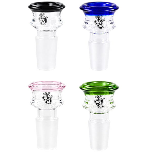 Funnel Bongkopf 18,8mm mit farbigem Rand aus Borosilikatglas
