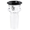 Funnel Bongkopf schwarz 18,8mm mit farbigem Rand und 7mm Durchlass