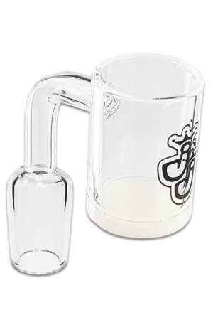 Gavel Quarzbanger 18,8 mm Male aus Quarzglas mit weißem Boden