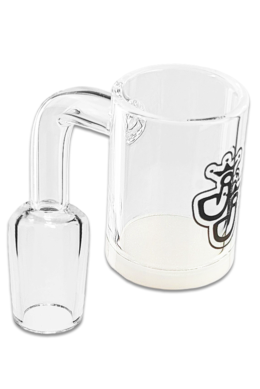 Gavel Quarzbanger 18,8 mm Male aus Quarzglas mit weißem Boden