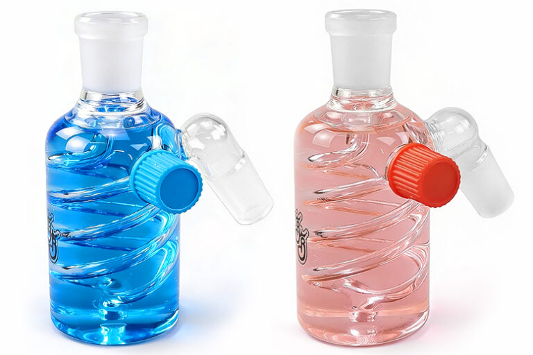 Gelcooler Vorkühler in verschiedenen Farben mit Kühlspirale und 2 x 18,8mm Schliff