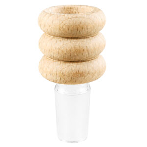 Gerippter Bongkopf aus Holz mit 18,8mm Glasschliff