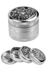 Aluminium Grinder Ø63 mm mit Sichtfenster und Trapezzähnen