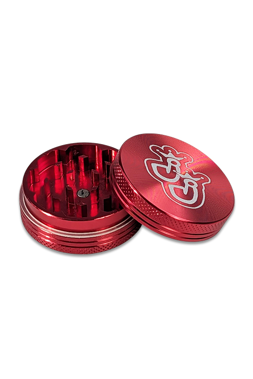 SP01205 Grinder 2-teilig Ø40mm rot 1 Roter Aluminium Grinder Ø40 mm, zweiteilig mit Diamantzähnen