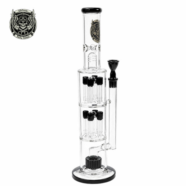 Große Bong V8 45cm Rückansicht mit 8 Percolatoren