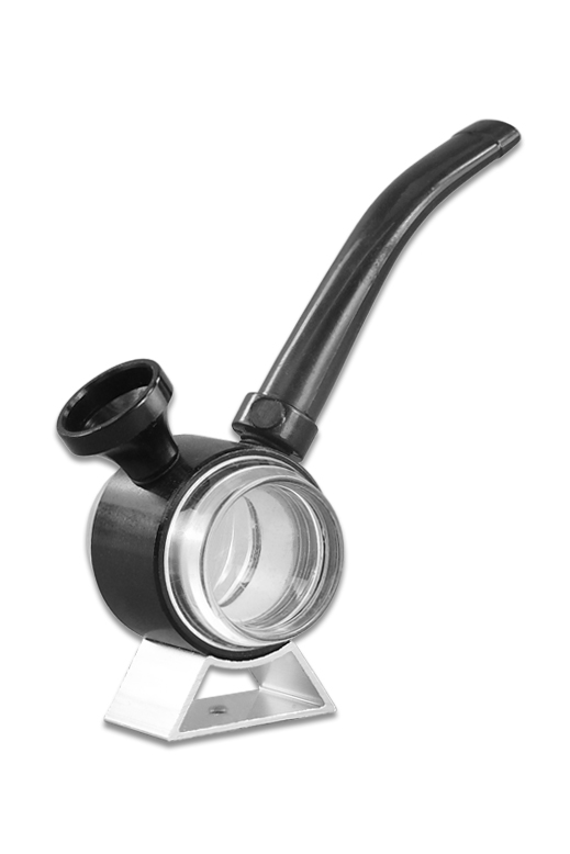 Handpfeife mit kleinem Bullauge, ca. 9 cm hoch, Mundstück abnehmbar