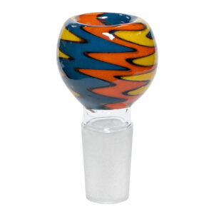 Hohlkopf Bong 18,8mm Schliff kleiner Durchlass farbiges Glas 6cm