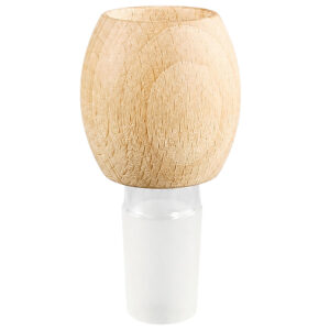 Holzkopf Bong 18,8mm mit Glasschliff aus Borosilikatglas