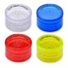 Plastikgrinder 59mm 4-teilig blau geöffnet mit Polinatorsieb und Magnetdeckel