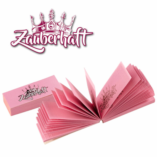 Pinke Filtertips von Zauberhaft perforiert 54x20mm bedruckte Tips
