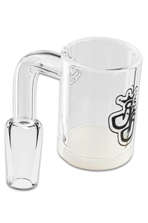 Quarzbanger bestellen – 14 mm male aus Quarzglas mit weißem Boden
