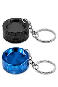 Mini Grinder mit Schlüsselring Ø30 mm in Schwarz und Blau