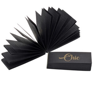 Schwarze Filtertips Chic mit 50 perforierten Tips im Format 53x20mm und goldenem Chic-Logo