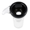 Schwarzes Köpfchen mit Griff 18,8mm aus Borosilikatglas von oben