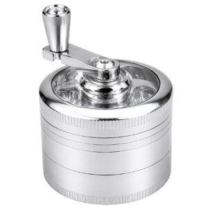 Silberner Kurbelgrinder aus Aluminium Ø50mm
