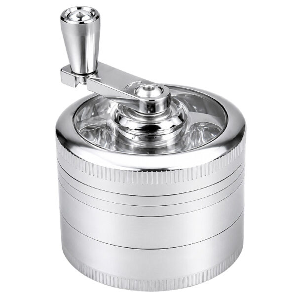 Silberner Kurbelgrinder aus Aluminium Ø50mm