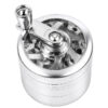 Silberner Kurbelgrinder aus Aluminium Ø50mm von oben