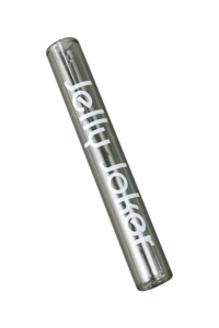 Ziehröhrchen Grey aus Glas mit weißem Logo – Small Tubing