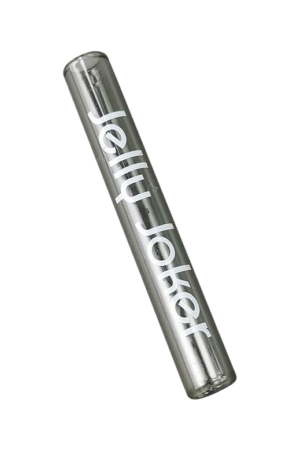 Ziehröhrchen Grey aus Glas mit weißem Logo – Small Tubing