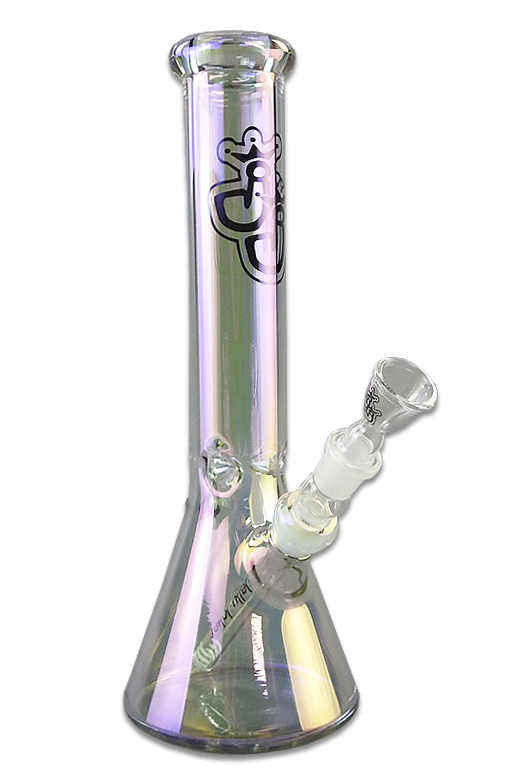Starlight Rainbow Bong 35 cm Glasbong aus 5 mm Borosilikatglas mit Eiskerben und Schlitzdiffusor