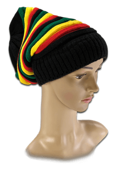 Rastafari-Strickmütze für langes Haar