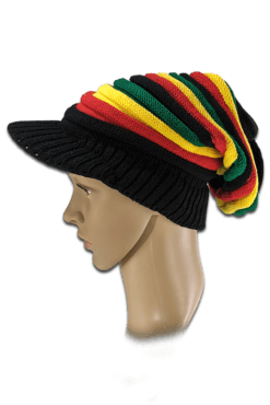 Rastafari-Strickmütze mit Schirm