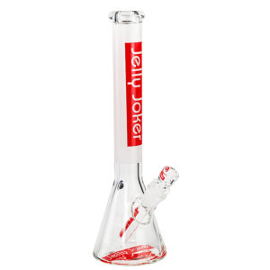 Supreme Bong aus Glas mit rotem Schlitzdiffusor und Kickloch