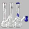 Mehrere Twobelly Glasbongs nebeneinander, transparente Eisbongs mit blauem Akzent