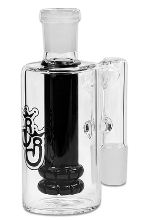 Bong Vorkühler Baton – 18,8 mm Schliff, 90°-Winkel, schwarzer Perkolator, Borosilikatglas