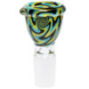 Wig Wag Glasdesign Bongkopf Yellow Swirl 18,8mm aus Borosilikatglas
