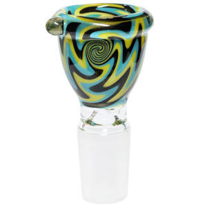 Wig Wag Glasdesign Bongkopf Yellow Swirl 18,8mm aus Borosilikatglas