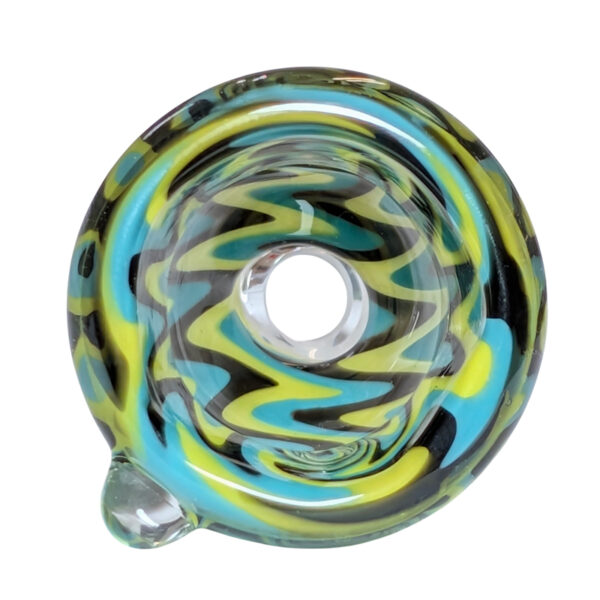 Wig Wag Glasdesign Bongkopf Yellow Swirl 18,8mm Draufsicht